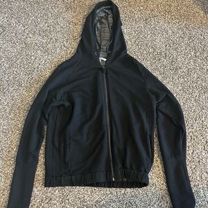 Colosseum Black Hooded Zip-Up Jacket Casual Style